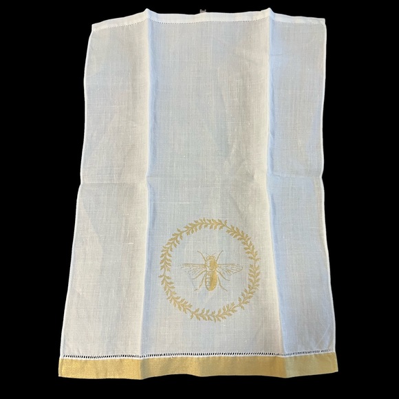 2 Linen Decorative Royal Bee Tea Towels Hand Towels - Picture 7 of 9